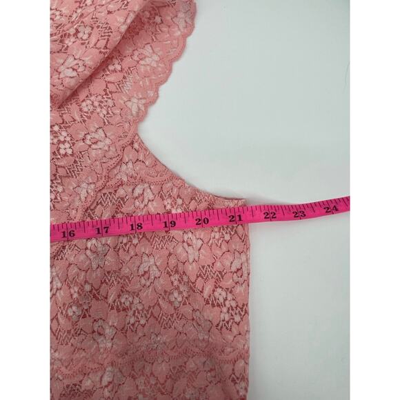 Bandolino Woman Sheer Lace Pedal Pink V-Neck Camisole Size 2X Soft Girl Boho - Picture 6 of 6